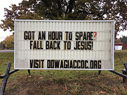 Got an hour to spare? Fall back to Jesus!