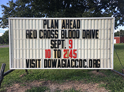 PLAN AHEAD, RED CROSS BLOOD DRIVE, SEPT. 9; 10 am to 2:45 pm.