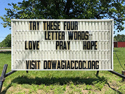 Try these four letter words--love, pray, and hope.