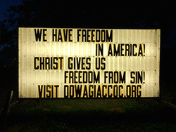 We have freedon in America! Christ gives us freedom from sin!