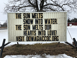 The Sun melts snow into water, the Son melts our hearts into love!